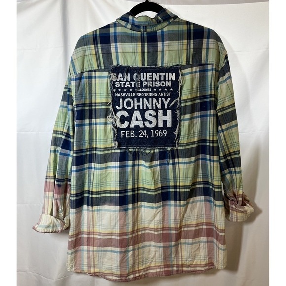 Saddlebred Tops - Saddlebred Shirt‎ XL Johnny Cash San Quentin 100%Cotton Relaxed Fit Plaid